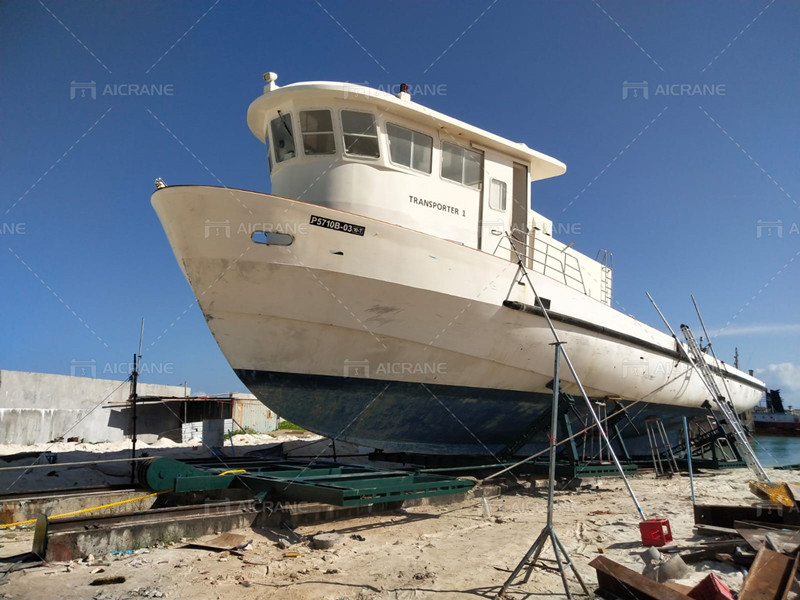Hauling Boat with Rail Trolley
