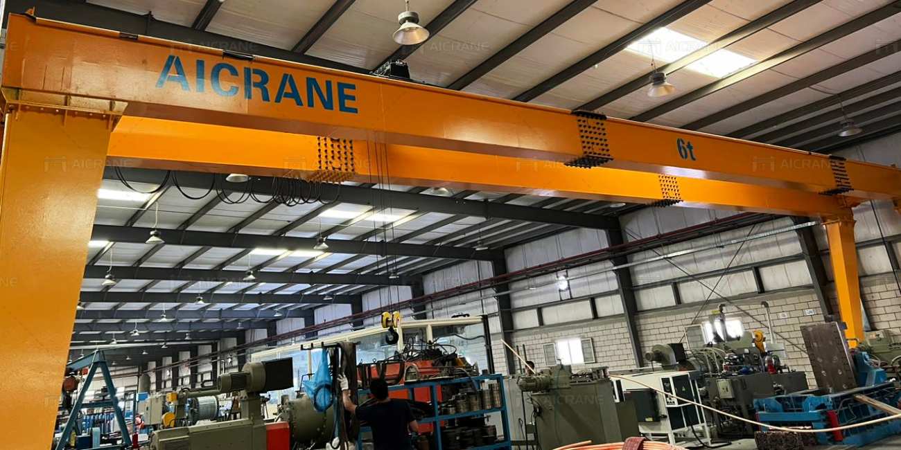 6ton gantry crane operating in workshop