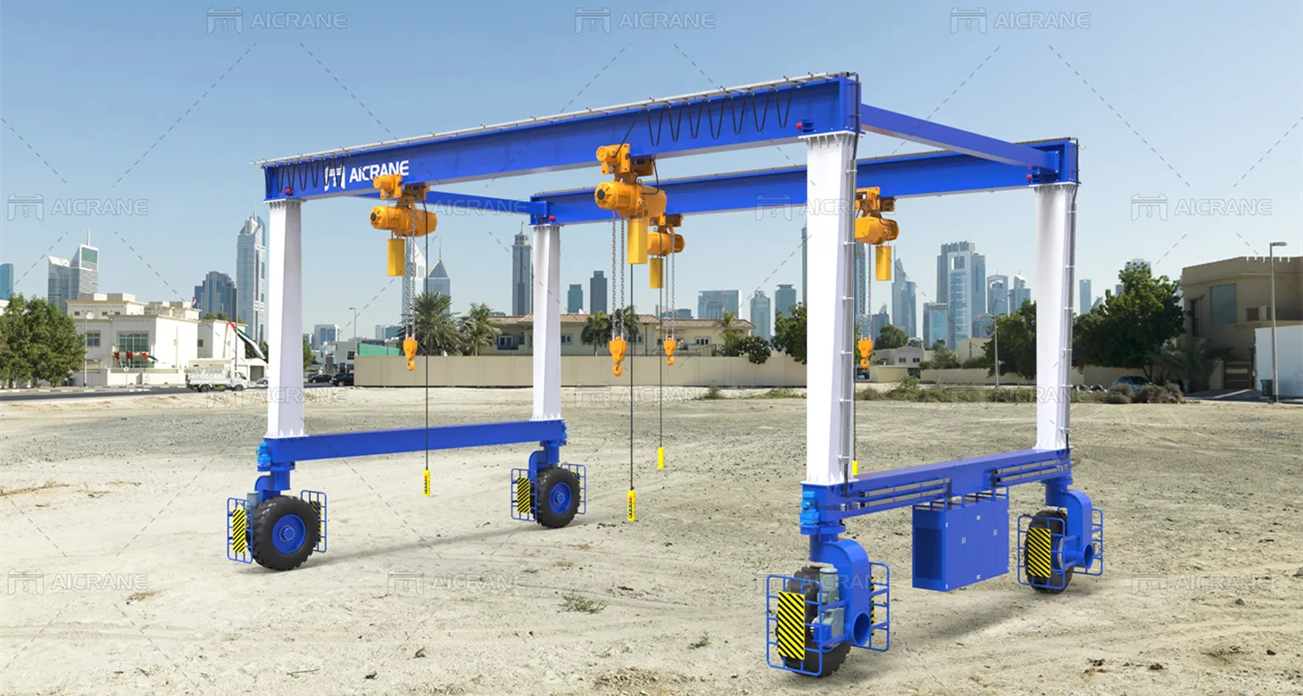 double girder gantry crane with chain hoists