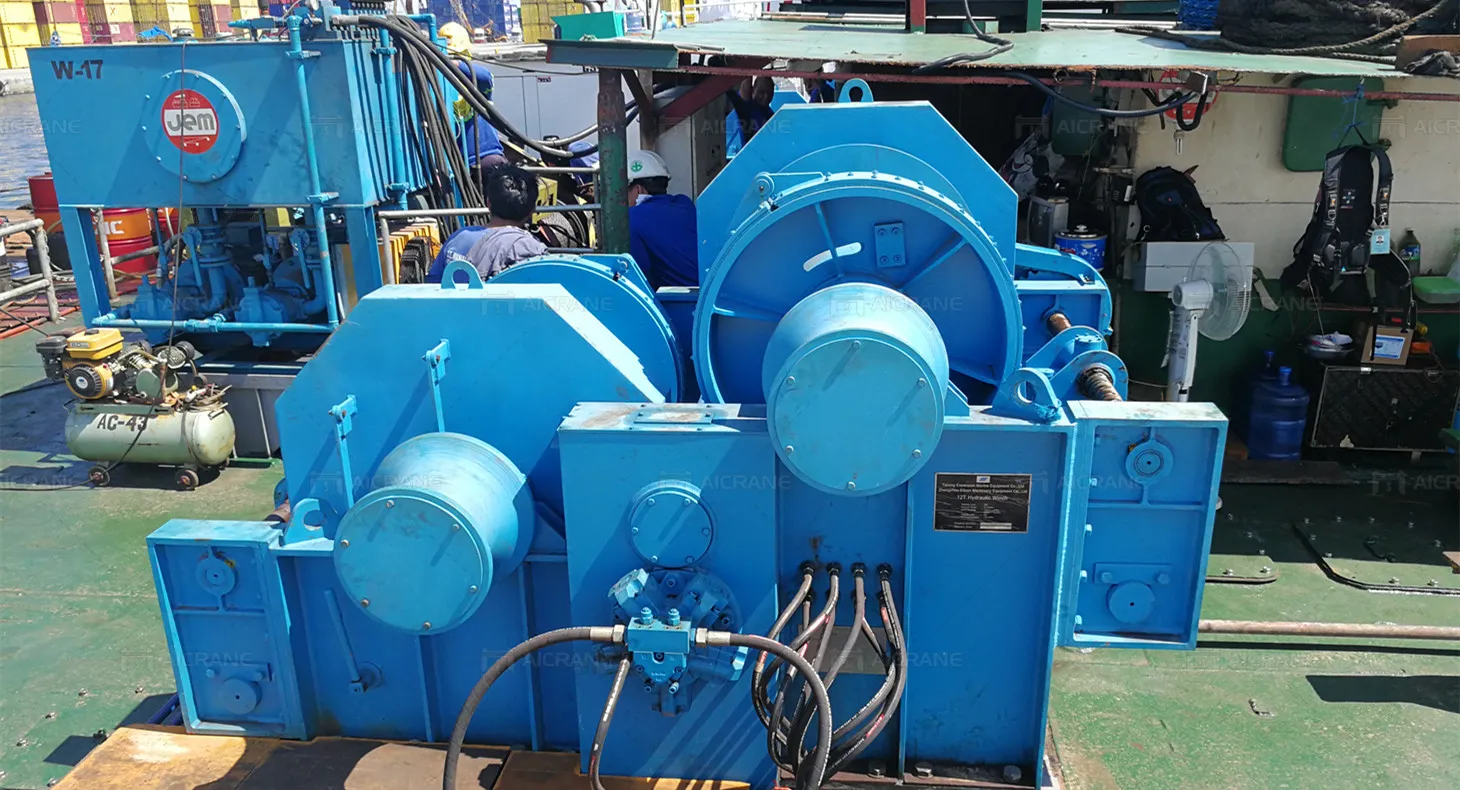 Double Drum Waterfall Winch with Hydraulic Pump Station