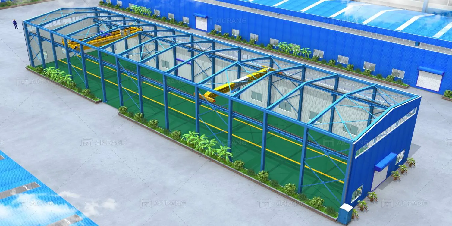 steel structure with overhead crane